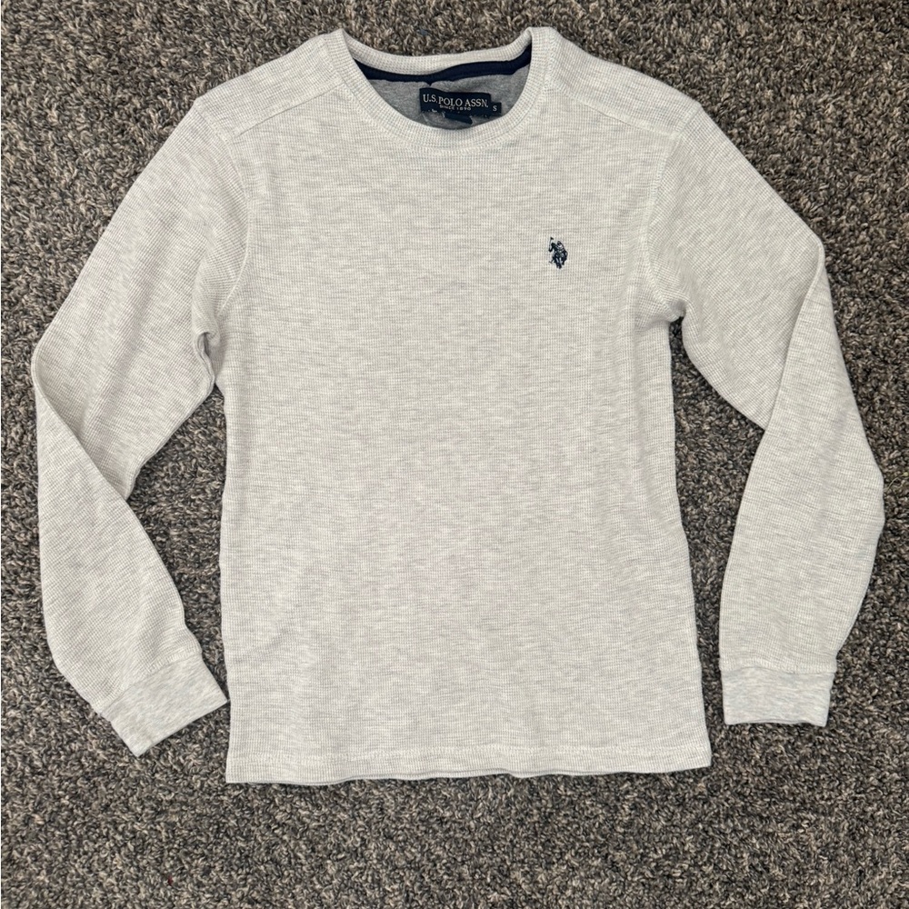 U.S. Polo Assn. Kids Light Gray Long Sleeve Tee